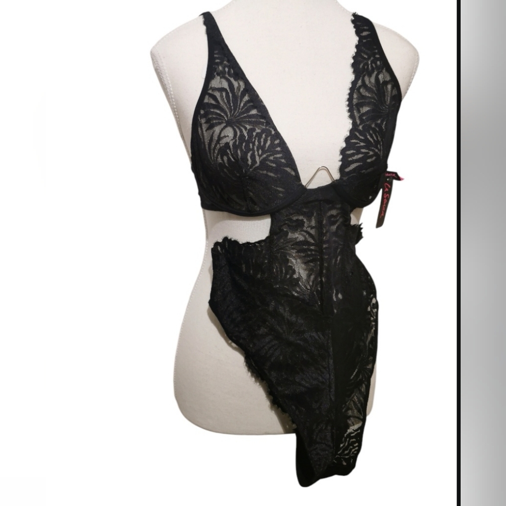 NWT La Senza Black Lace Sexy Bodysuit
